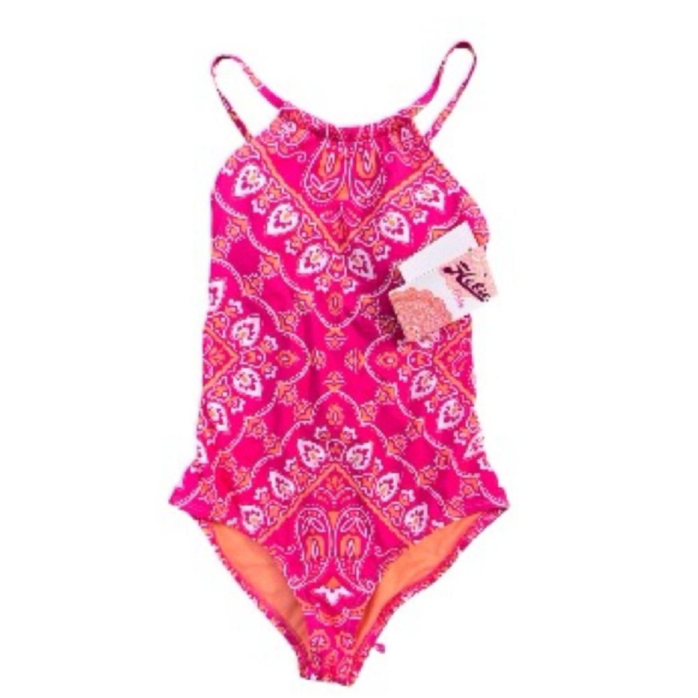 Hobie Girls High Neck Halter One
Piece Swimsuit Size 10 NWT